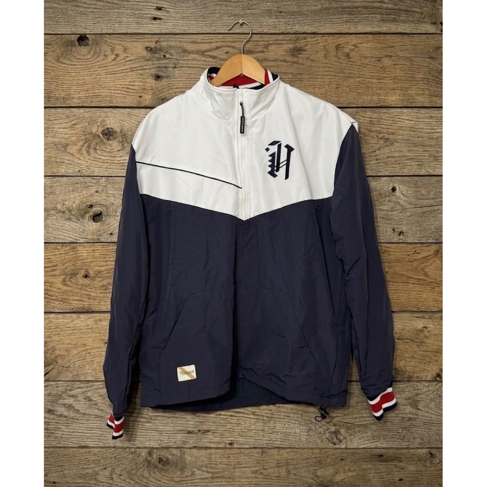 Tracksmith Boathouse Philadelphia Hare AC Stevenson Jacket Navy White Mens Large